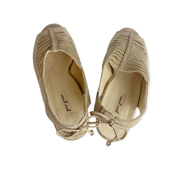 Paul Green Tan Leather Heel Slip On Sling back Sandal - Picture 2 of 7